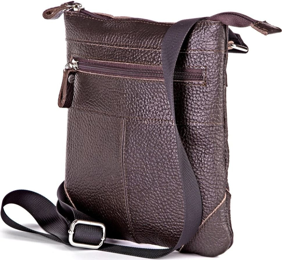 Shoulder bag SHVIGEL 11014 made of genuine leather Brown