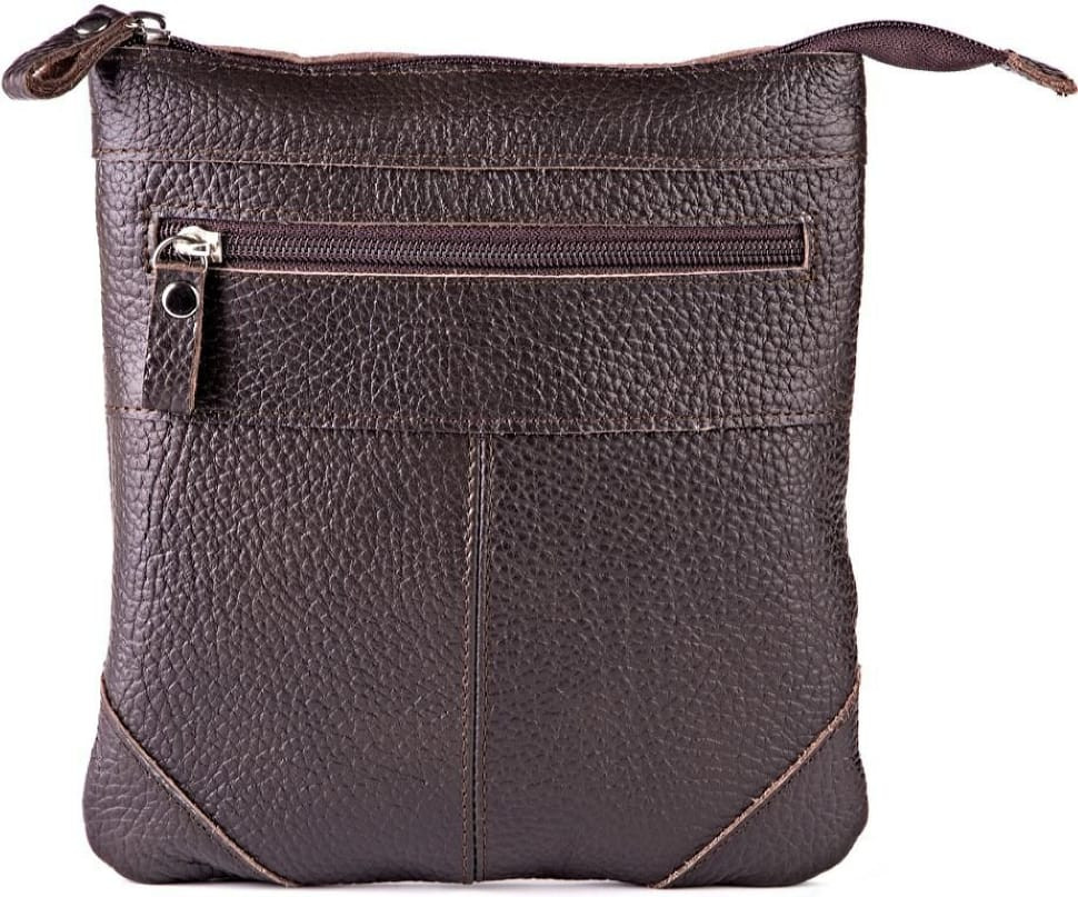 Shoulder bag SHVIGEL 11014 made of genuine leather Brown