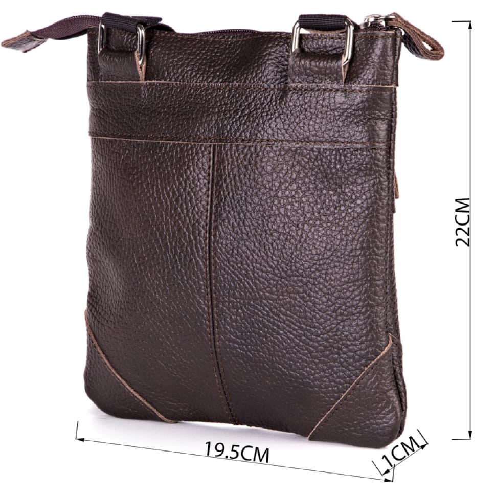 Shoulder bag SHVIGEL 11014 made of genuine leather Brown