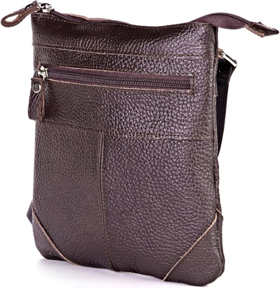 Shoulder bag SHVIGEL 11014 made of genuine leather Brown
