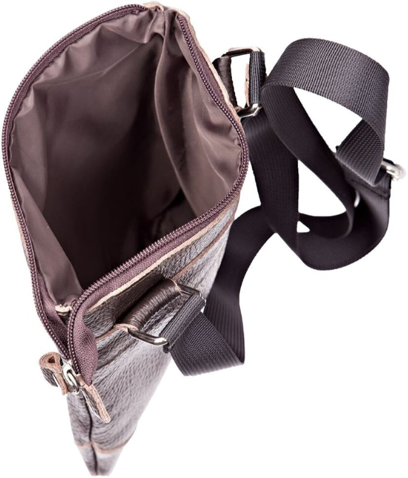 Shoulder bag SHVIGEL 11014 made of genuine leather Brown