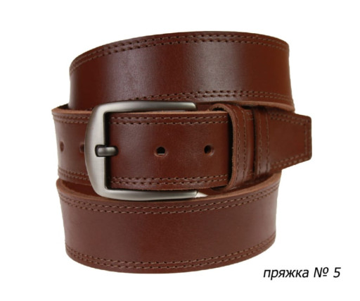 Ремінь шкіряний джинсовий подвійна строчка SULLIVAN 112-111 (9) 115-150 см світло-коричневий