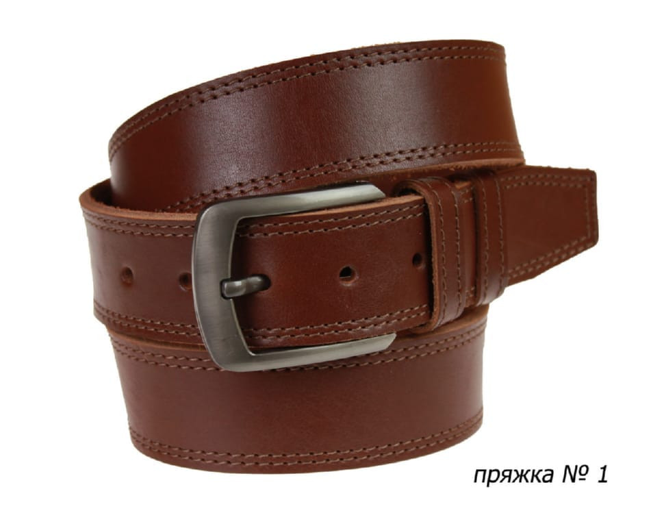 Ремень кожаный джинсовый двойная строчка SULLIVAN  112-111(9) 115-150 см светло-коричневый