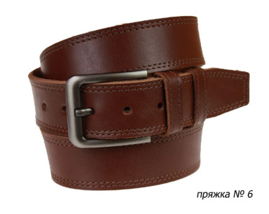 Ремень кожаный джинсовый двойная строчка SULLIVAN  112-111(9) 115-150 см светло-коричневый
