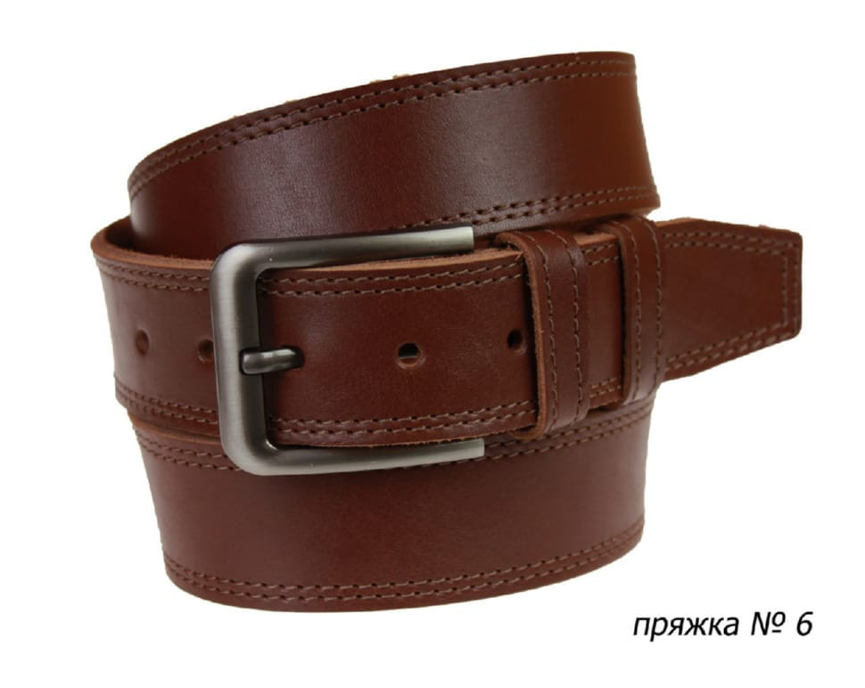 Ремень кожаный джинсовый двойная строчка SULLIVAN  112-111(9) 115-150 см светло-коричневый