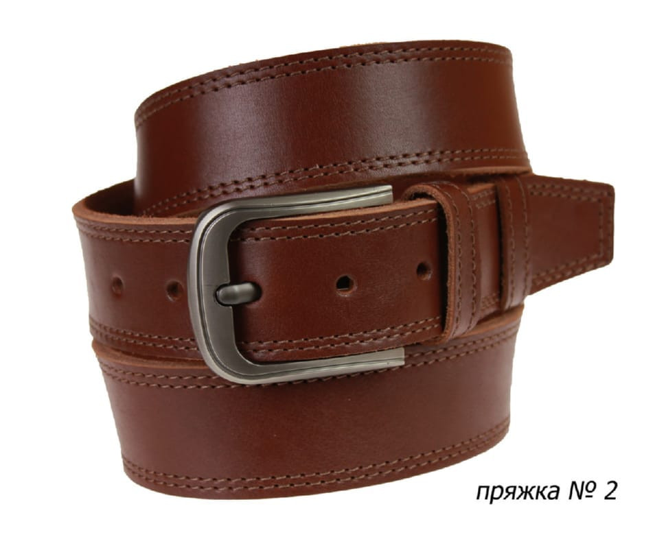 Ремень кожаный джинсовый двойная строчка SULLIVAN  112-111(9) 115-150 см светло-коричневый