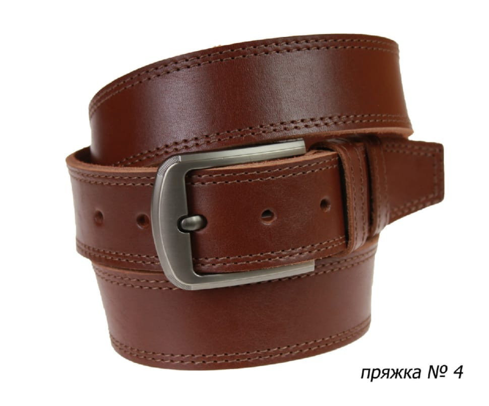 Ремень кожаный джинсовый двойная строчка SULLIVAN  112-111(9) 115-150 см светло-коричневый