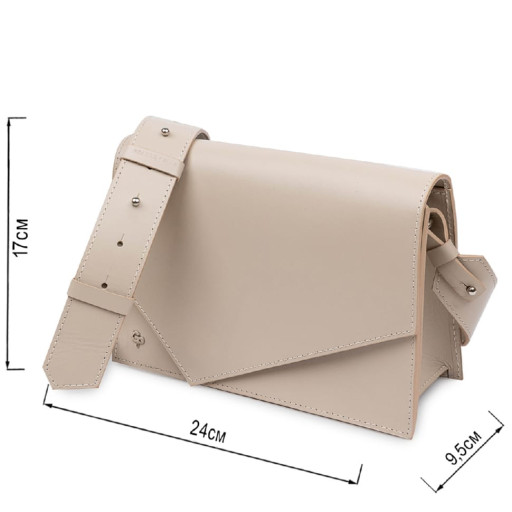 Шкіряна жіноча сумка GRANDE PELLE 11568 Бежевий