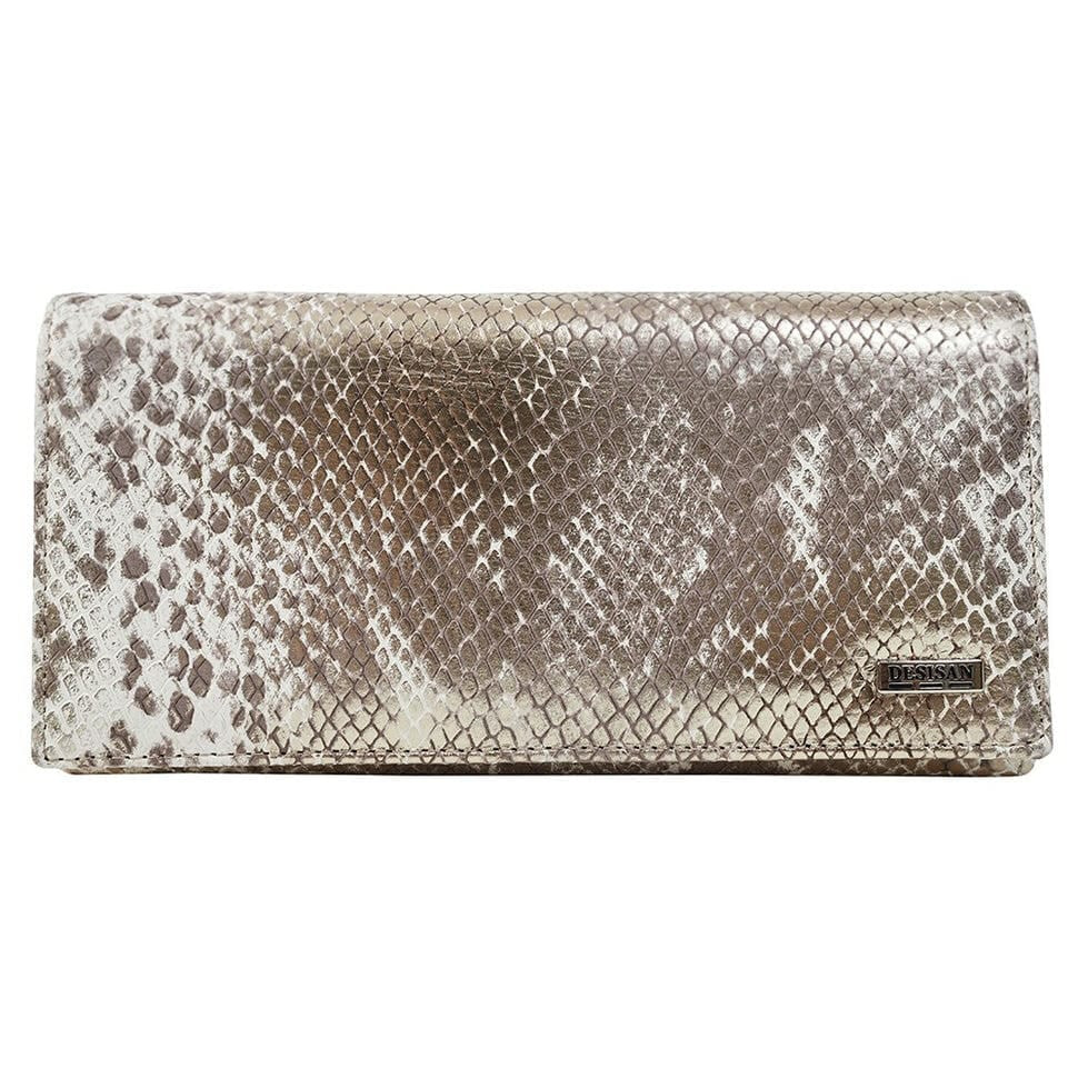 Гаманець жіночий Desisan 057-755 золотисто-сіра змія
