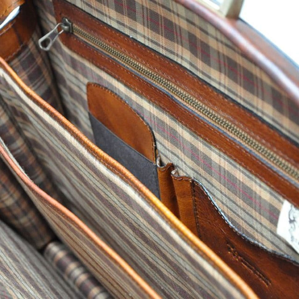 Pratesi BCO120 - Briefcase для ноутбука Brunelleschi в шкіряній шкірі Bruce Cognac