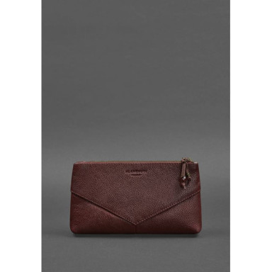Women's leather cosmetic bag burgundy