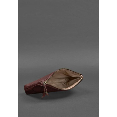 Women's leather cosmetic bag burgundy