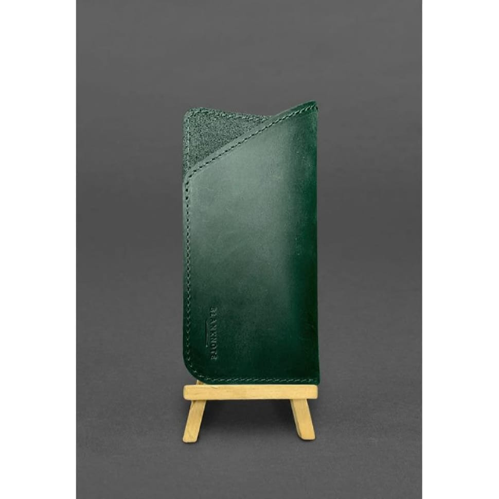 Шкіряний чохол для окулярів Зелений Crazy Horse