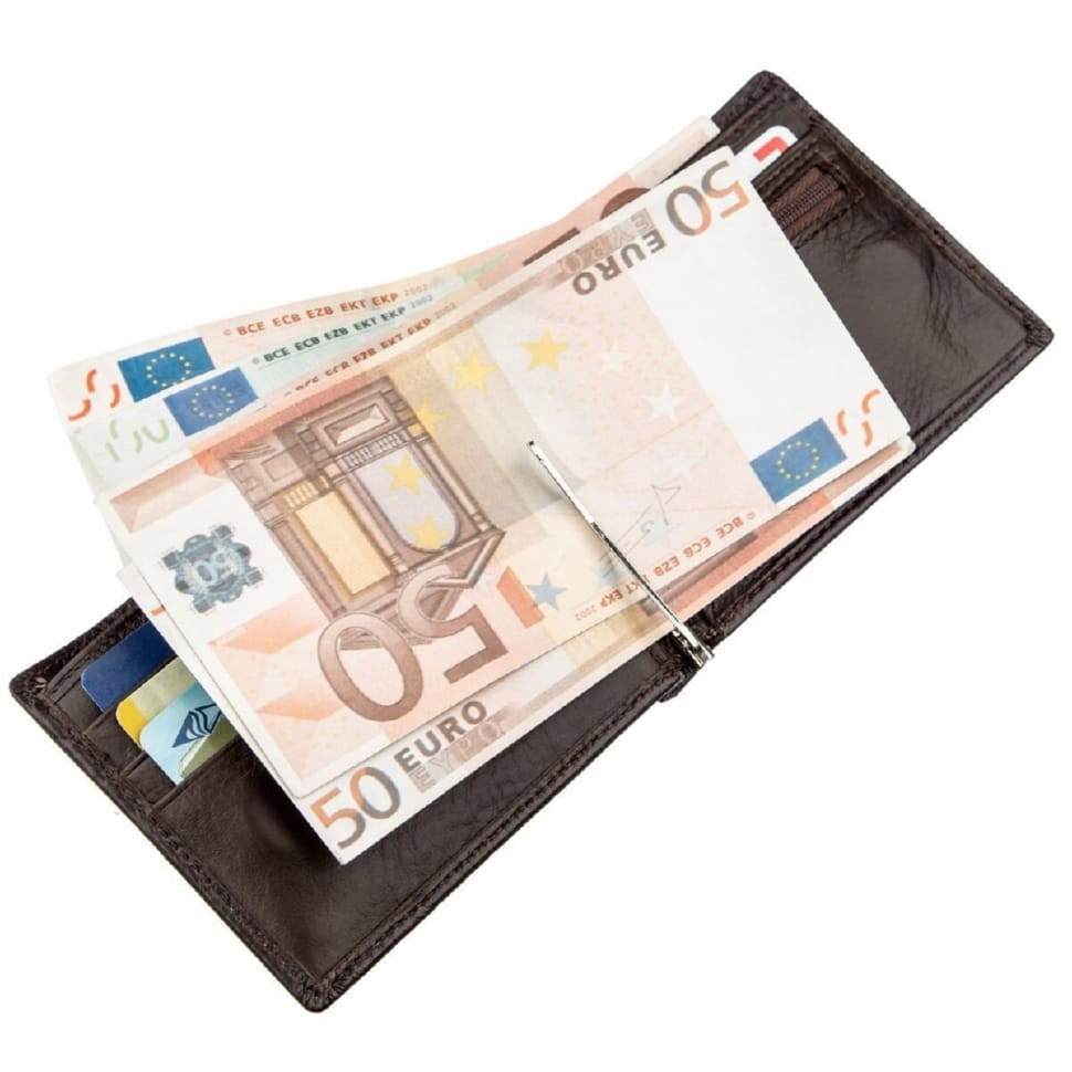 Відмінний чоловічий затискач із зернистої шкіри KARYA 21057 Синій