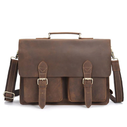 Чоловік шкіряний портфель, колір коричневий, Bexhill bx9356