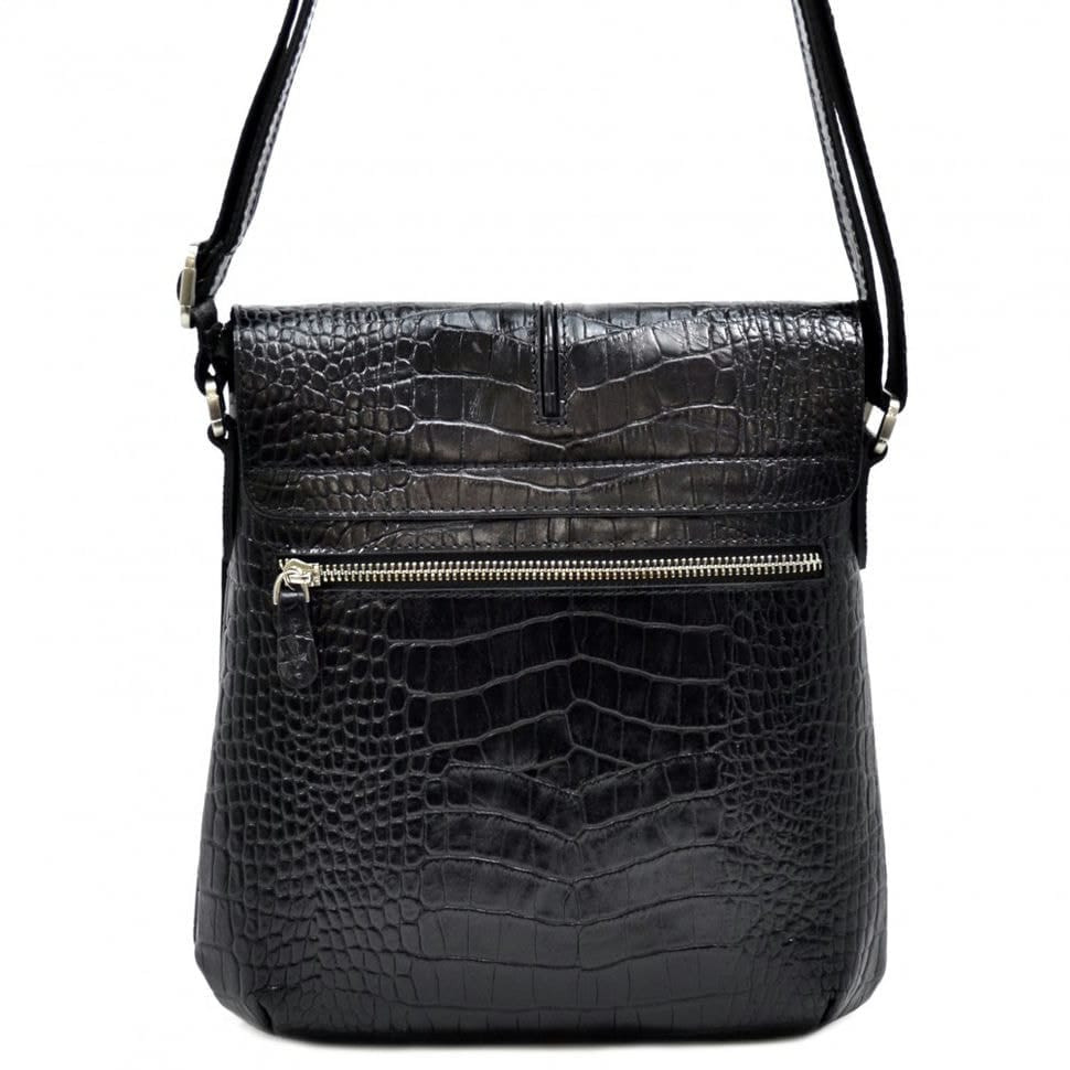Барсетка м'яка шкіряна DESISAN 342-11 чорний кроко