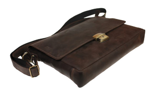 Сумка чоловіча для документів велика шкіряна А4 на клямці з ручкою SULLIVAN 74218 (50) коричнева