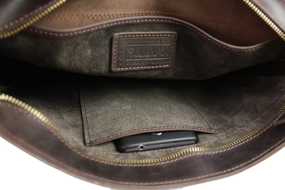 Bag man's for documents large leather A4 with a latch with a handle SULLIVAN 74218 (50) brown