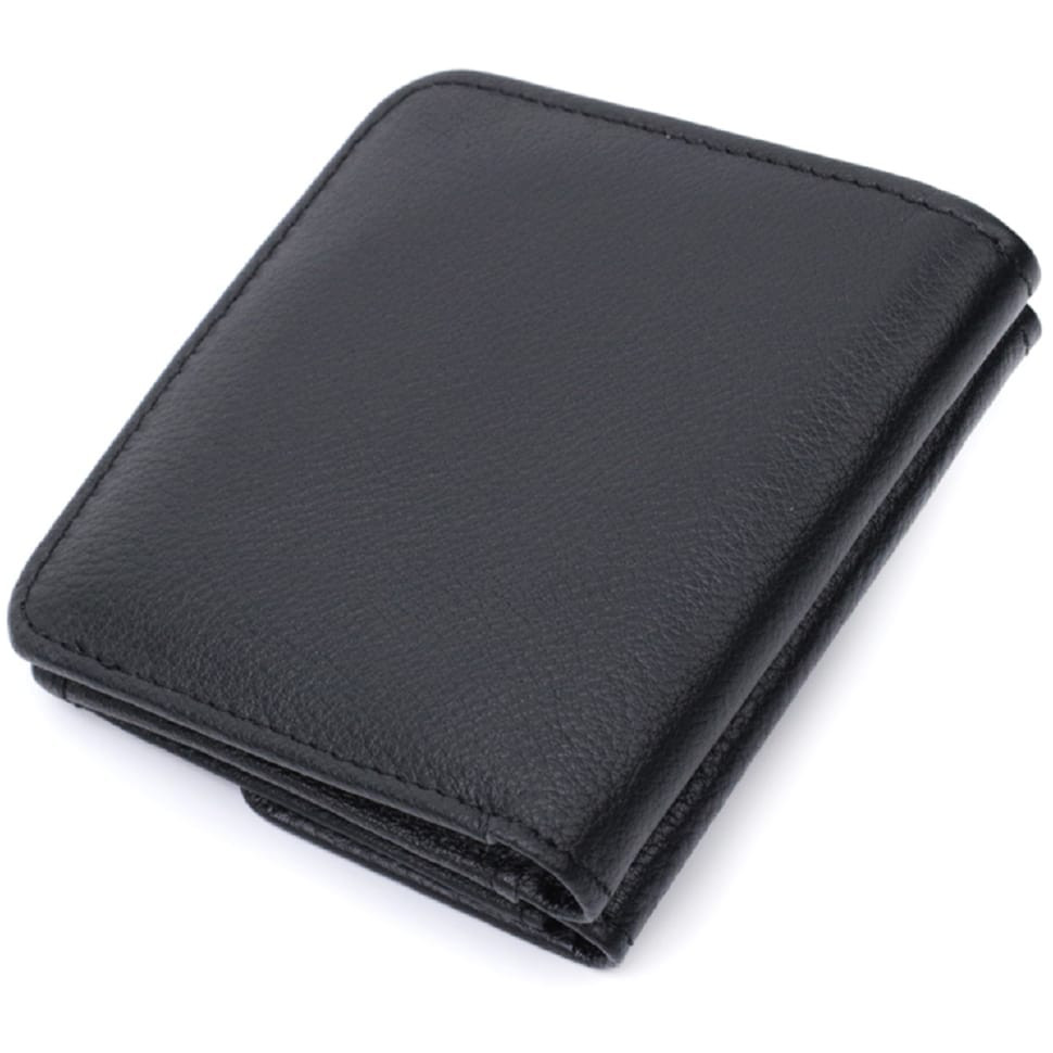 Женский кожаный кошелек для карт купюр и монет ST Leather 22690 Черный