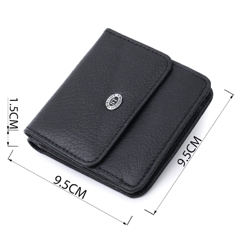 Женский кожаный кошелек для карт купюр и монет ST Leather 22690 Черный