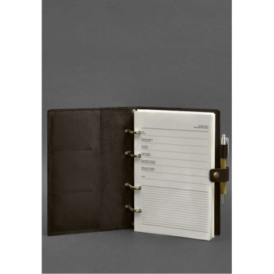 Leather notepad with dated block (Softbook) 9.1 dark brown Crazy Horse
