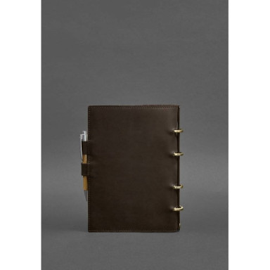 Leather notepad with dated block (Softbook) 9.1 dark brown Crazy Horse