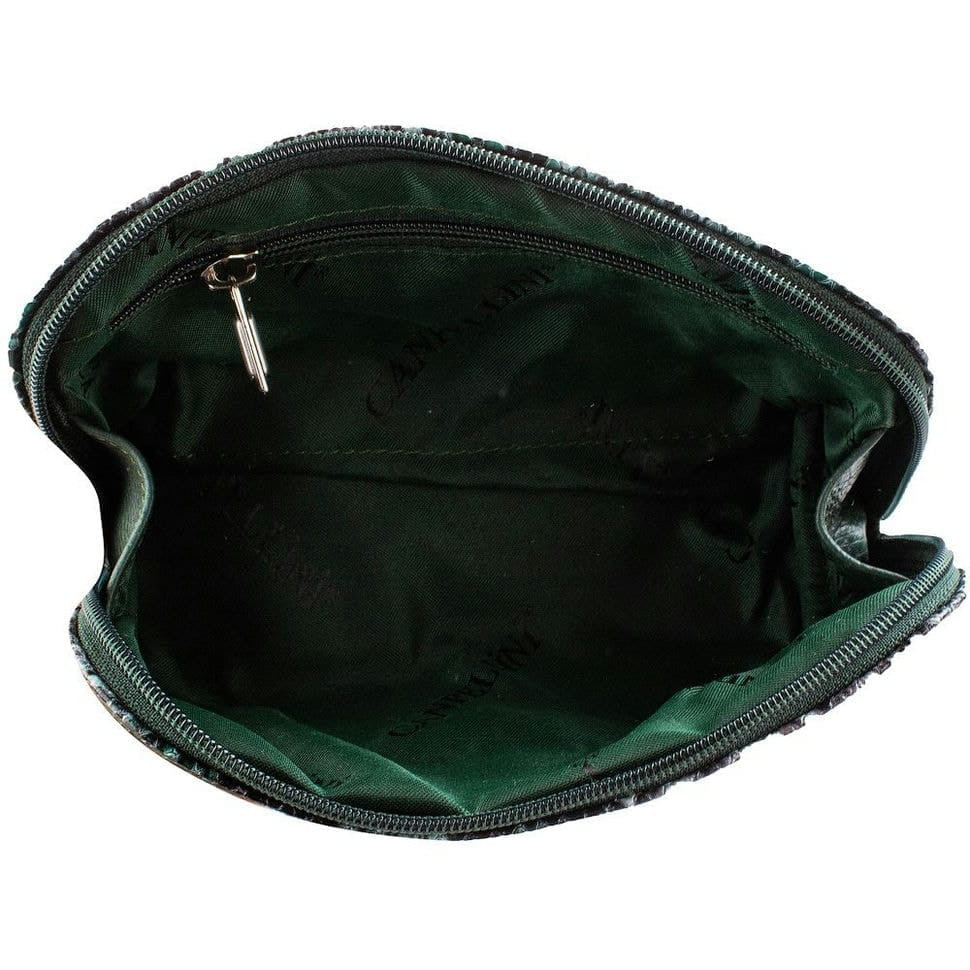 Косметичка шкіряна CANPEL 205-728 сіро-зелена змія