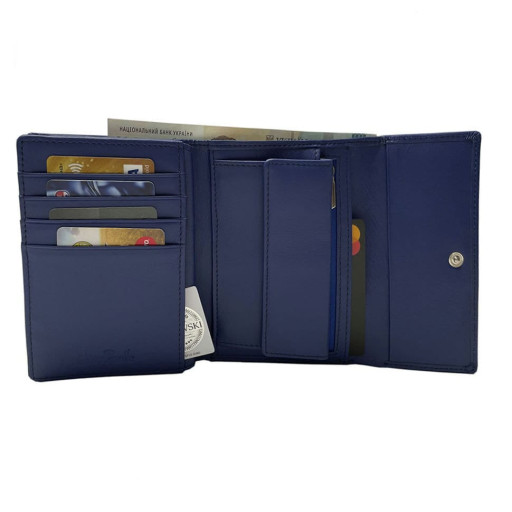 Шкіряне портмоне Swarovski 500N labelia синій