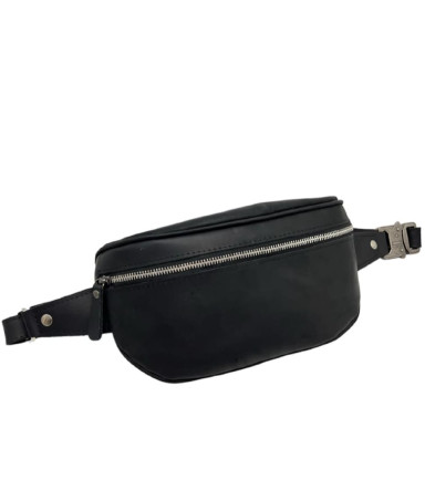 Black Leather Belt Bag Newery N40298KA
