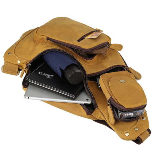 Рюкзак з нубуку на одне плече Tiding 3073