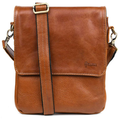 Mens shoulder bag GB-0022-4lx TARWA with 2 compartments nappa leather
