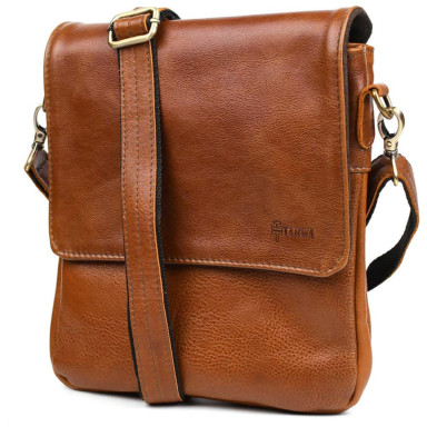 Mens shoulder bag GB-0022-4lx TARWA with 2 compartments nappa leather