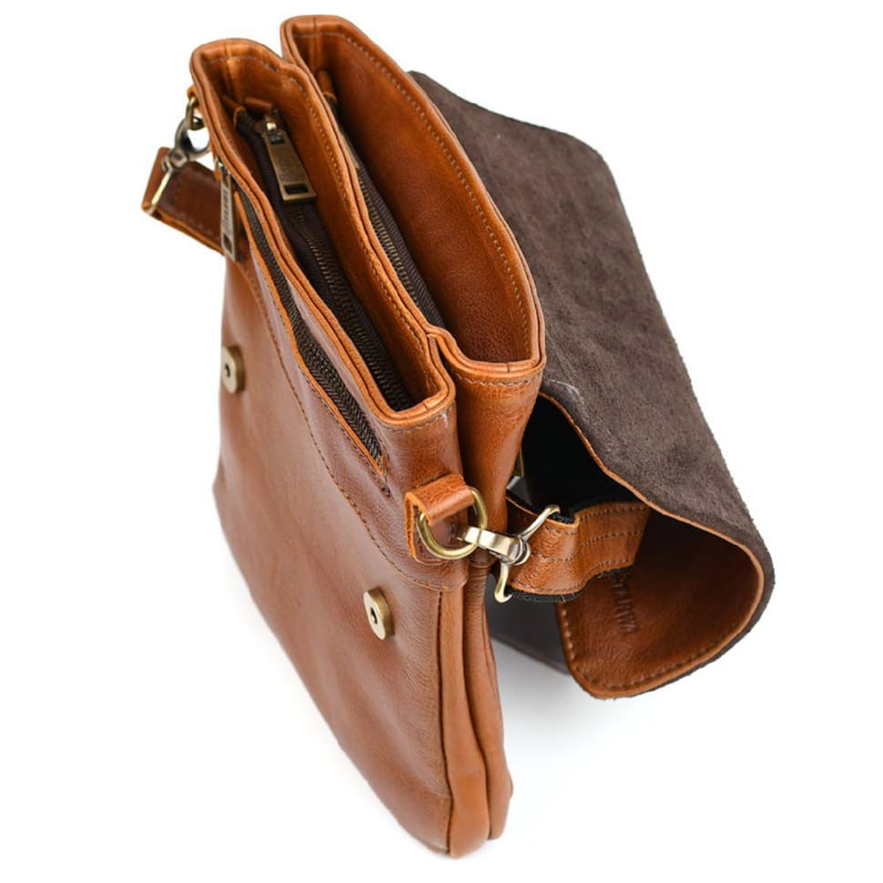 Чоловіча сумка через плече GB-0022-4lx TARWA на 2 відділення шкіра наппа