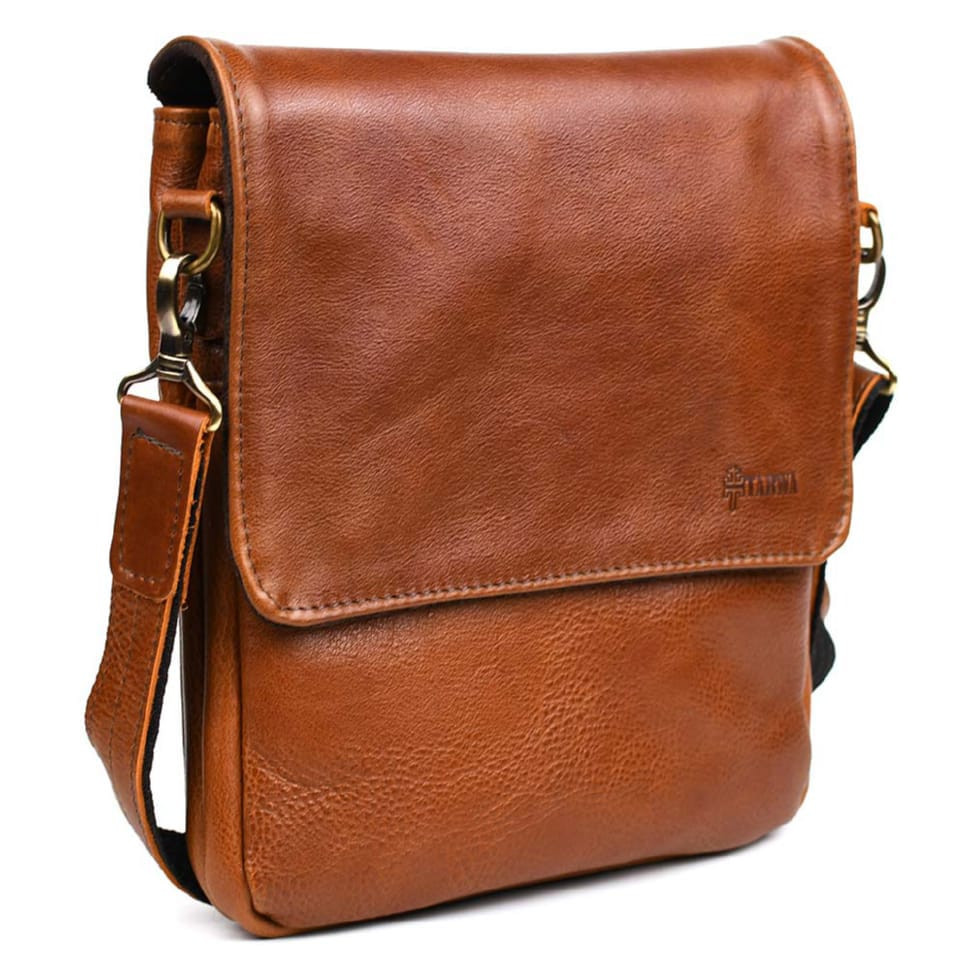 Чоловіча сумка через плече GB-0022-4lx TARWA на 2 відділення шкіра наппа
