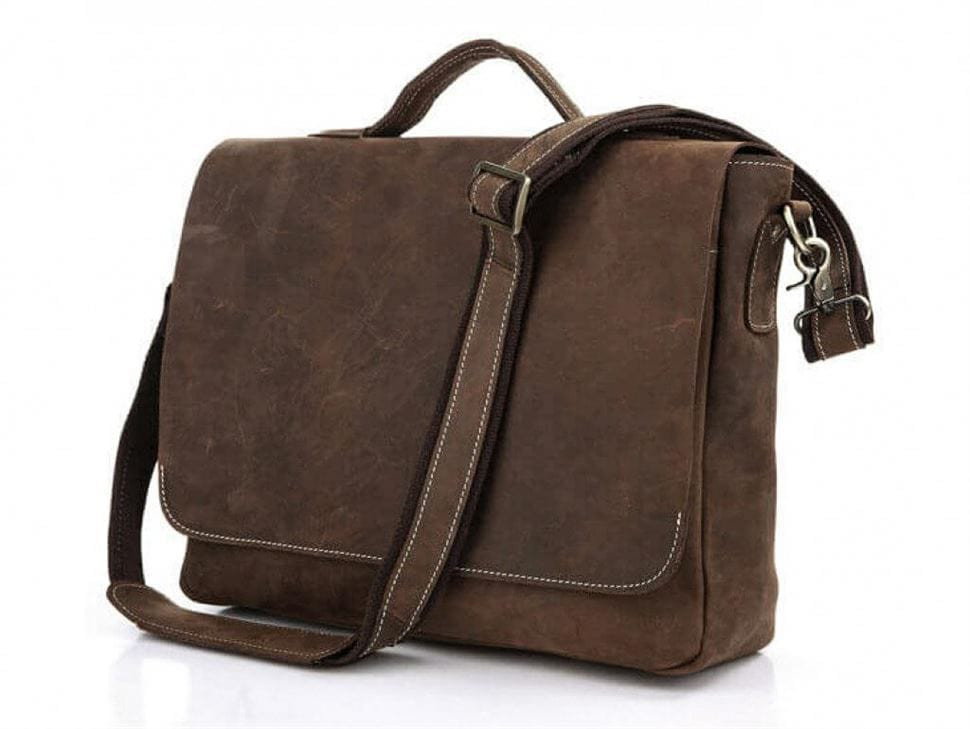 Чоловіча шкіряна плечова сумка для ноутбука 7108R-1