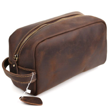 Cosmetic bag toiletry case for one compartment Tiding tid9533C brown
