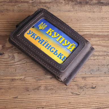 Зажим для денег BGS кожаный коричневый BGS3224