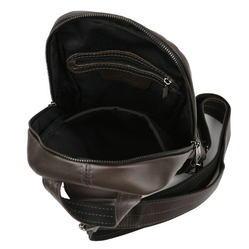 Рюкзак слінг шкіряний з кишенями TARWA GC-6020-3md коричнева Наппа