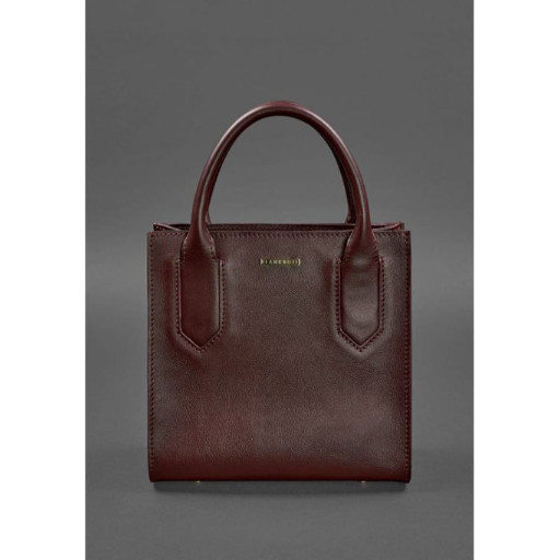 Шкіряна жіноча сумка-кроссбоді бордова