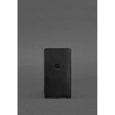 Кожаный чехол для iPhone 12 Черный Краст