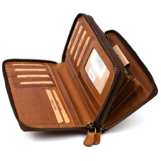 Шкіряний чоловічий клатч коньячний Hill Burry HB3628B на два відділення