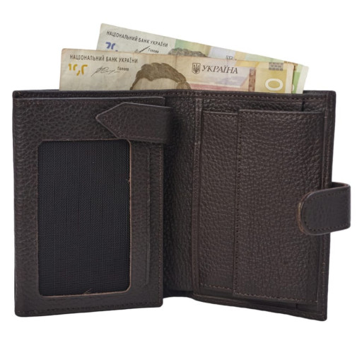 Шкіряне портмоне BOND 527-286 коричневий флотар