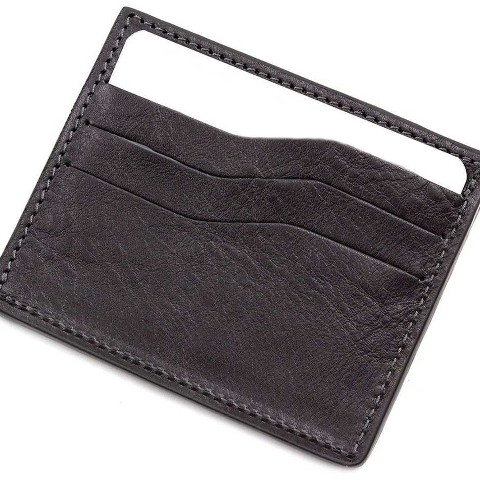 Кардхолдер Grande Pelle 305610 100х80мм чорна глянцева шкіра