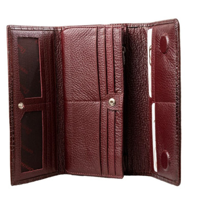 Кошелек женский кожаный Desisan 900-626 бордо кроко
