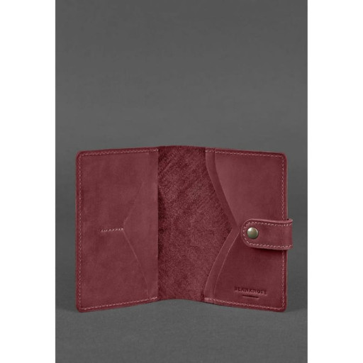 Жіноча шкіряна обкладинка для паспорта 3.0 Інді бордова