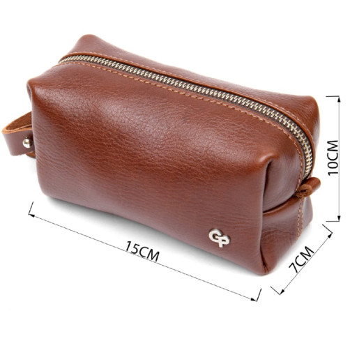 Чоловіча косметичка з натуральної шкіри GRANDE PELLE 11414 Коричневий
