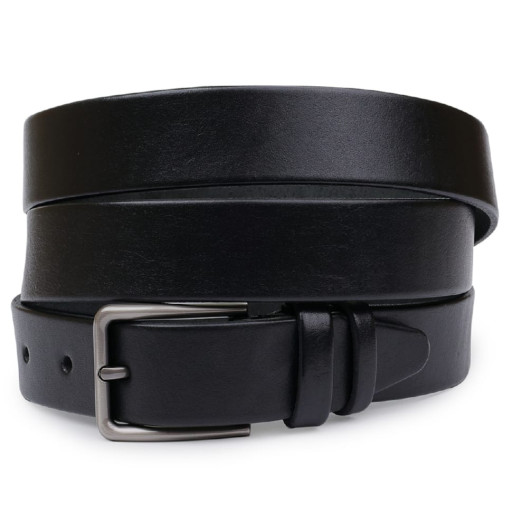 Шкіряний батальний ремінь для чоловіків Vintage 20700 Чорний