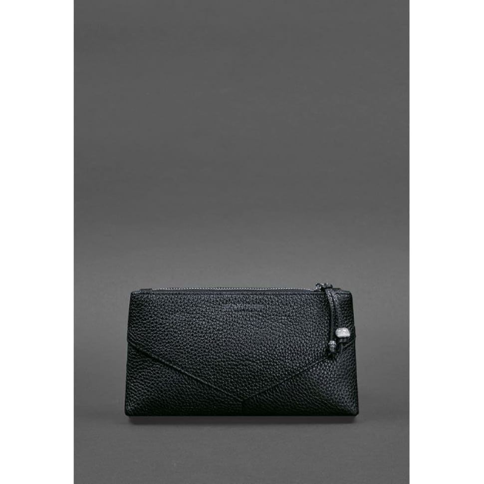 Шкіряна жіноча косметичка Темно-синя