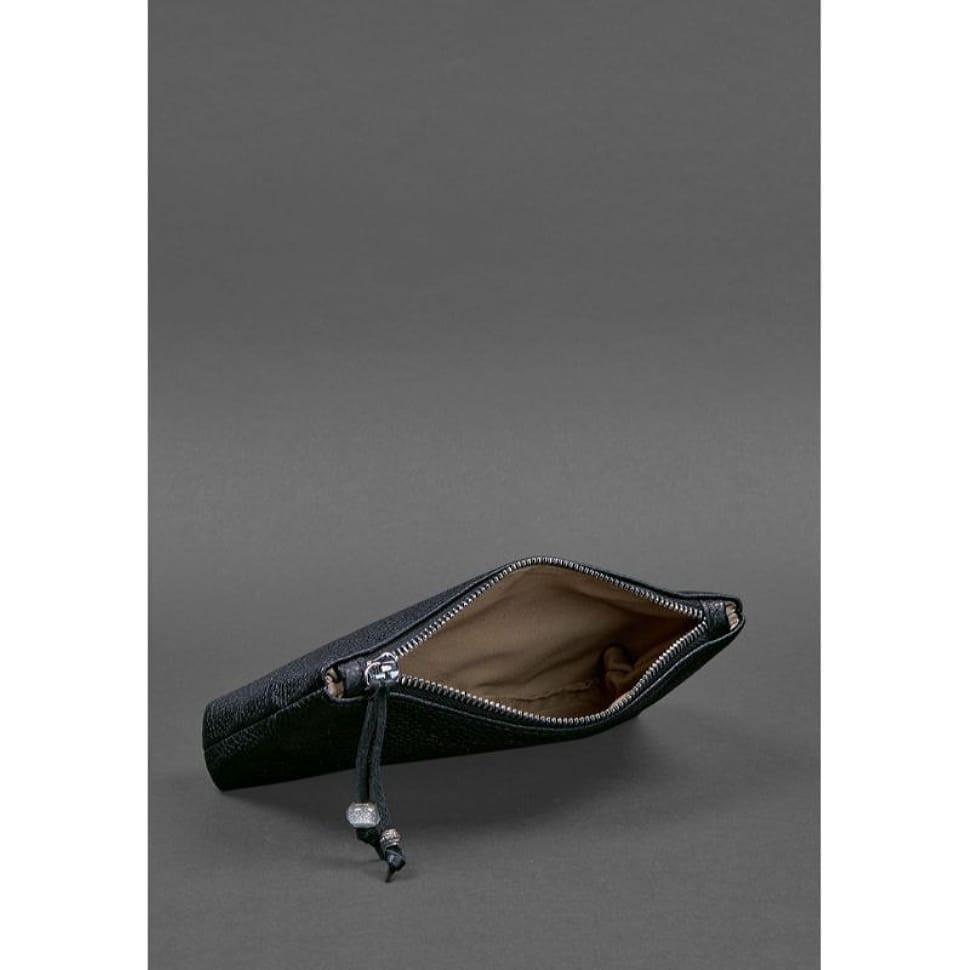 Шкіряна жіноча косметичка Темно-синя