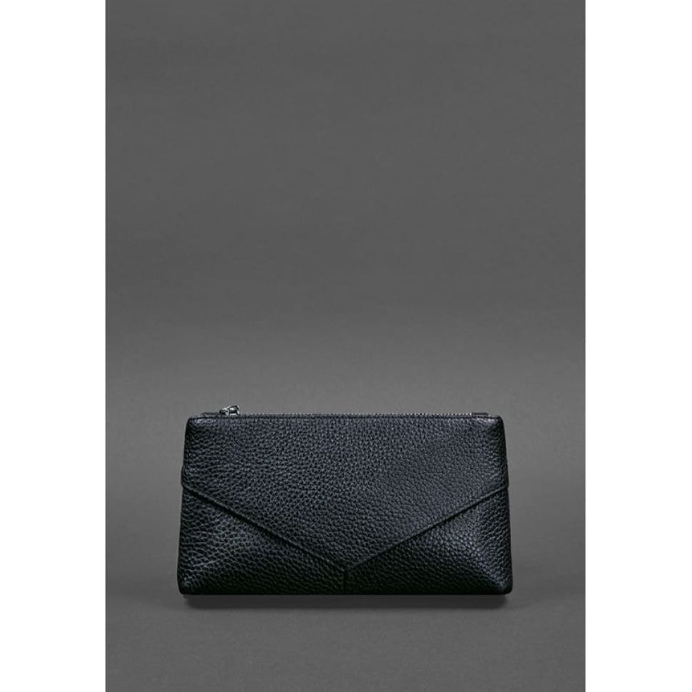 Шкіряна жіноча косметичка Темно-синя